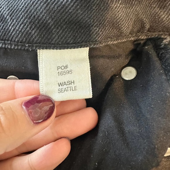 Reformation jeans women’s size 29 straight black Seattle wash high rise short - Picture 7 of 12